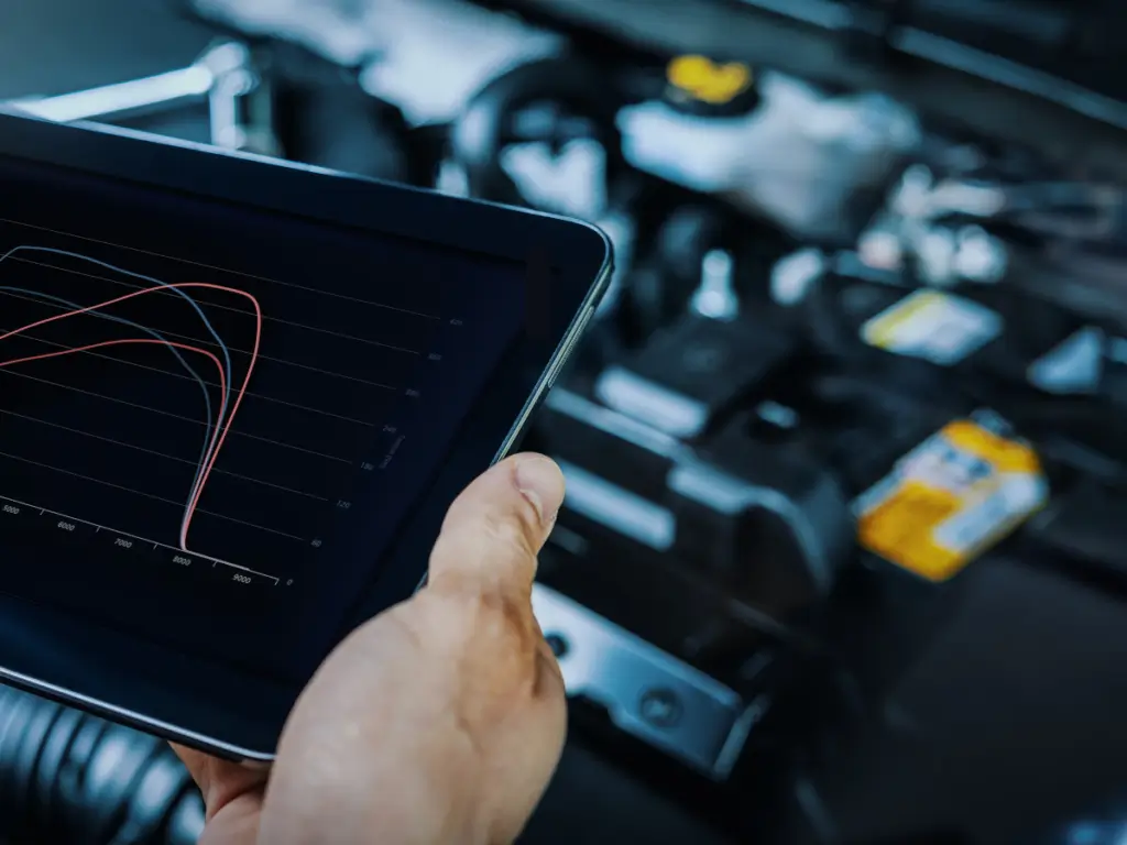 Top 5 Car Error Codes You Shouldn't Ignore 10 Mechanic using a diagnostic tablet to analyze car engine error codes at EPR Auto Clinic, Newark NJ